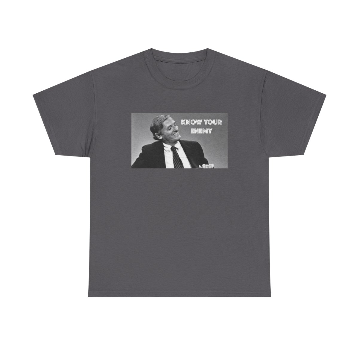 Know Your Enemy meme T-Shirt | Black & White Photo Graphic Tee | Know Your Enemy Podcast - alternate angle 5, merchandise