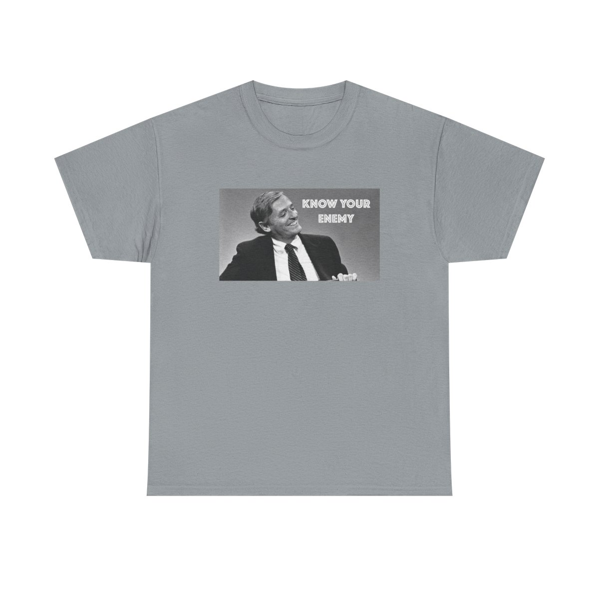 Know Your Enemy meme T-Shirt | Black & White Photo Graphic Tee | Know Your Enemy Podcast - alternate angle 4, merchandise