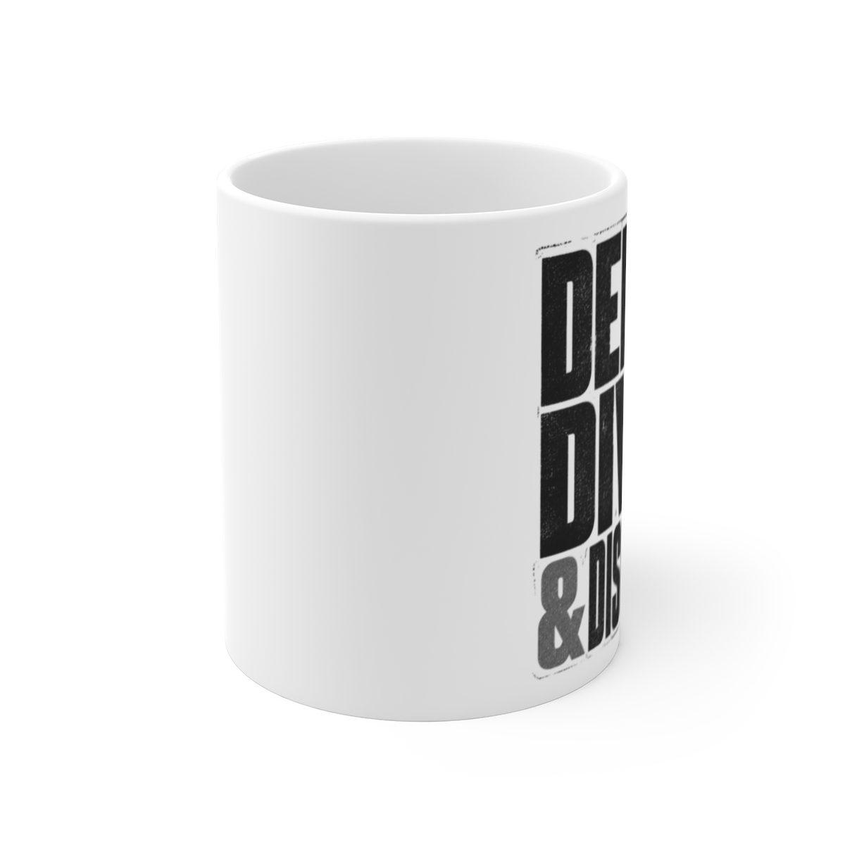 Know Your Enemy "Deep Dives & Discourse" White Mug - alternate angle 1, merchandise